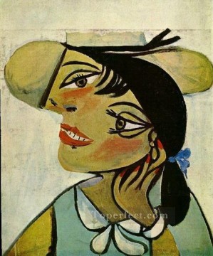 肖像画 オコジョの首輪を持つ女性 オルガ 1923年 キュビスト パブロ・ピカソ Oil Paintings